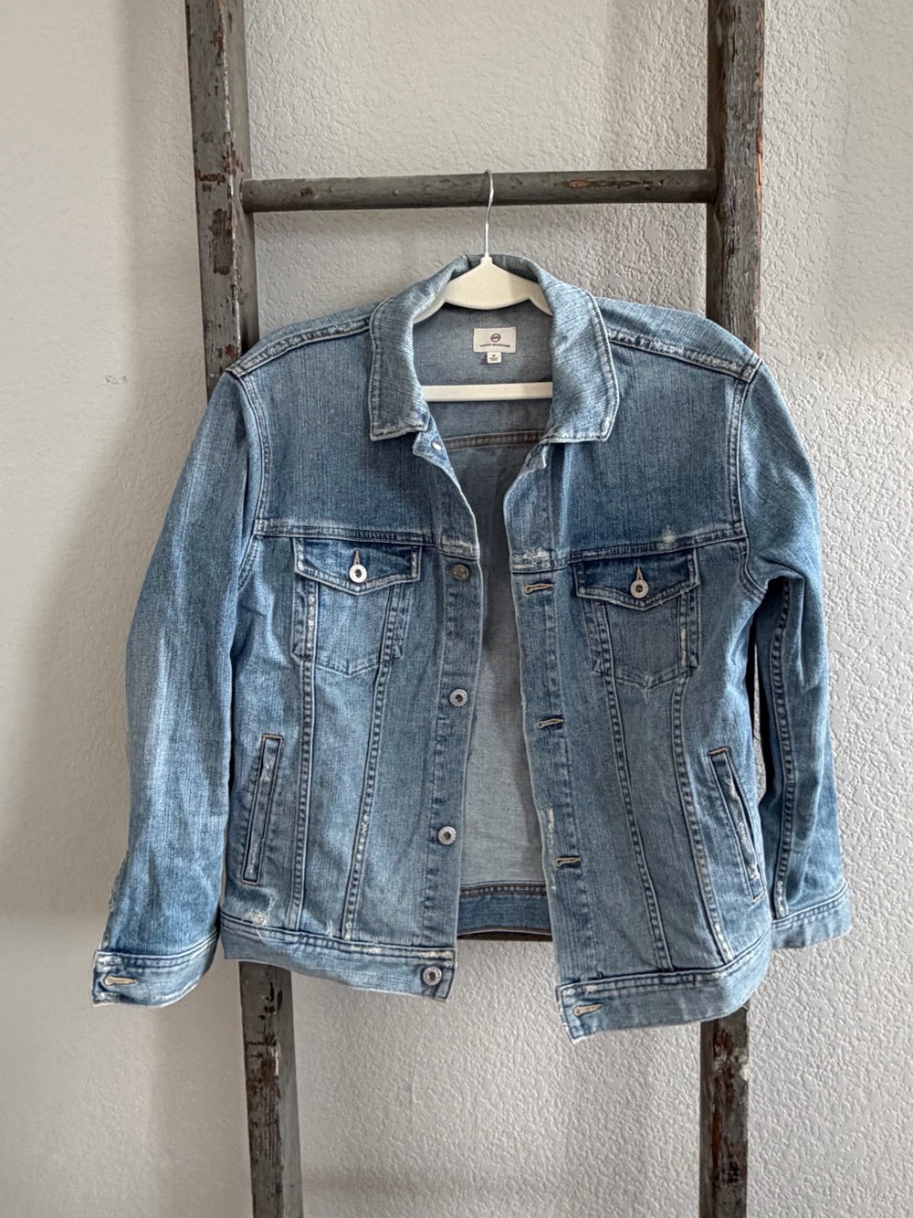 AG Adriano Goldschmied Light Blue Denim Jean Jacket